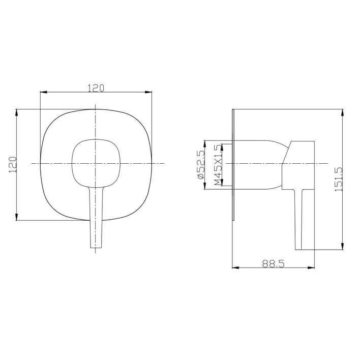 Acabamento para Monocomando Base Deca 3/4 - Linha Rounded HIDRICA