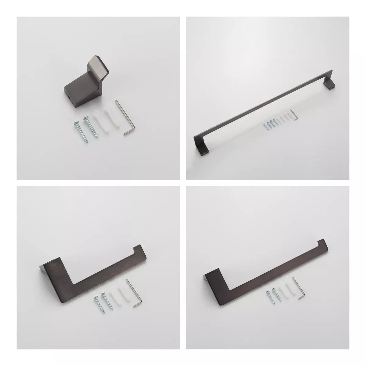 Kit Completo de Penduradores Graffite Minimal 4 peças - Aço Inox 304