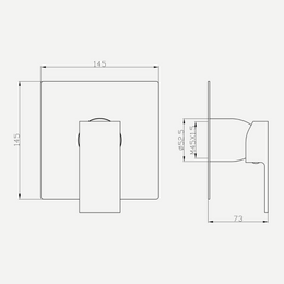 Acabamento Monocomando para Chuveiro Cubo