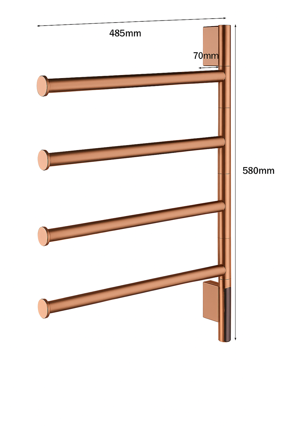 Toalheiro Térmico Rotativo Pivot Inox 304 Com 4 Barras