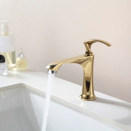 Torneira para Banheiro Dourada Água Fria - Linha Lusso