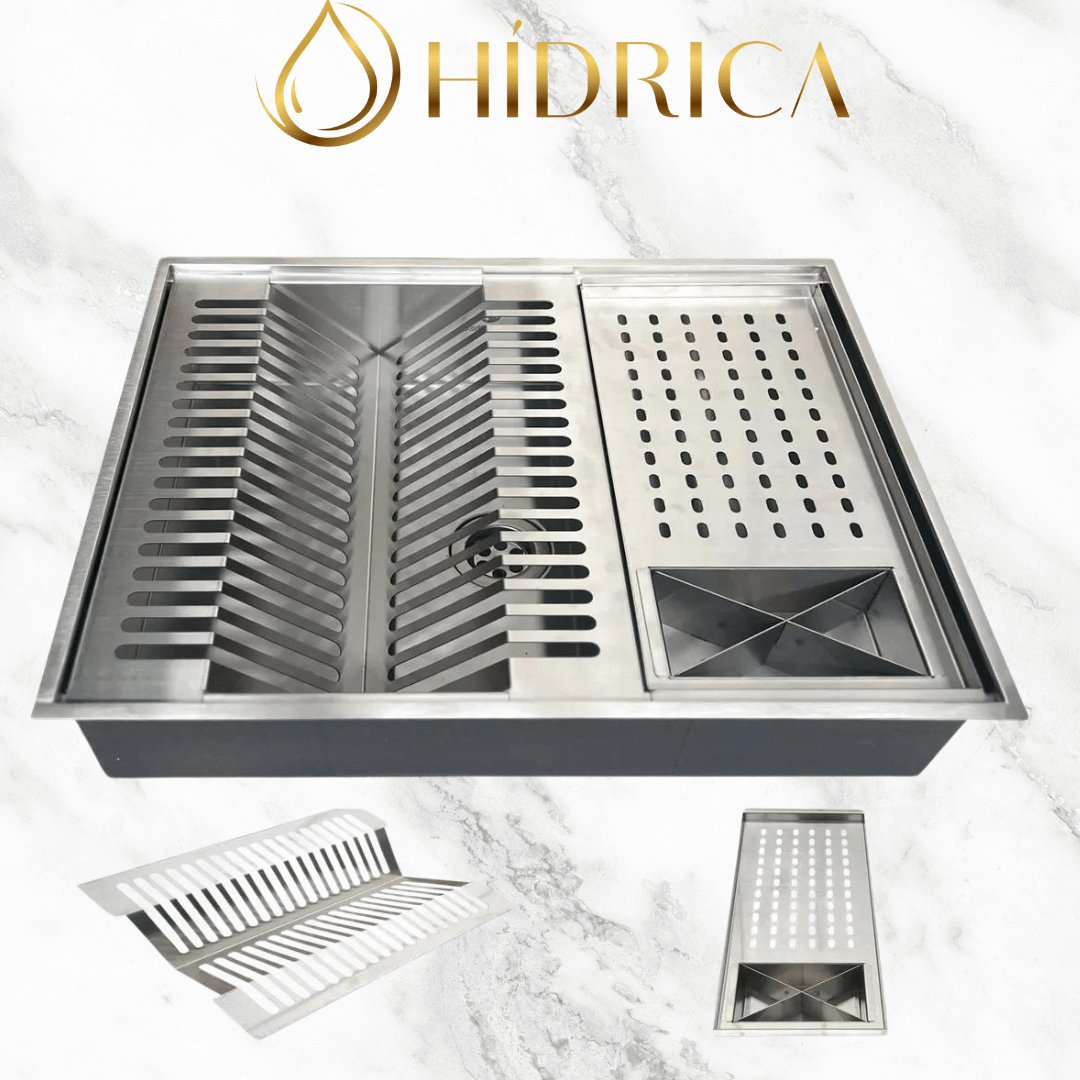 Calha úmida Quadrada Inox 50X40 Gourmet - Aço inox 304 - #shop_name - Brasil