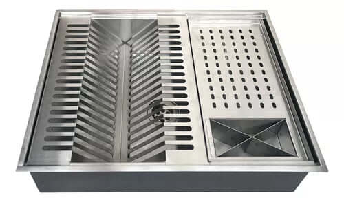 Calha úmida Quadrada Inox 50X40 Gourmet - Aço inox 304 - #shop_name - Brasil