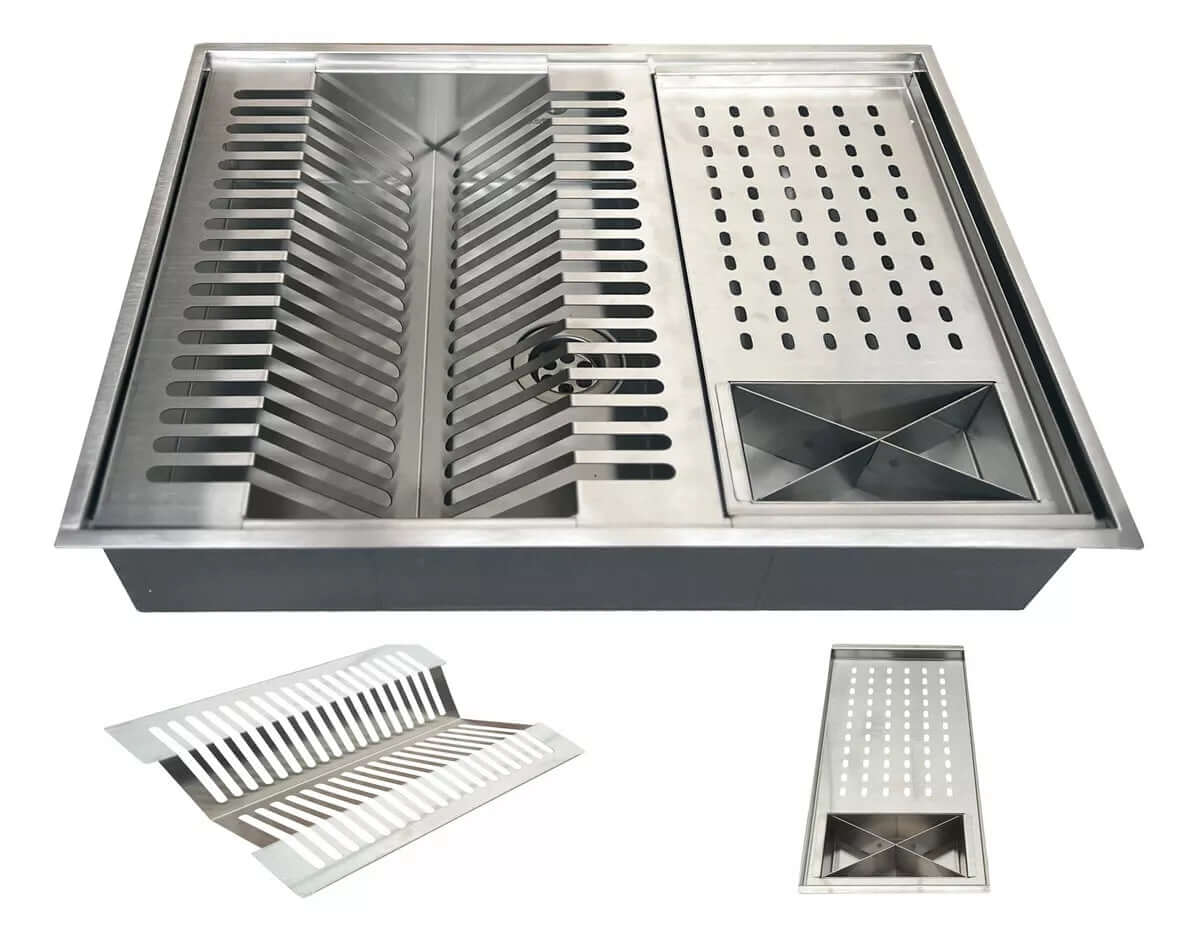 Calha úmida Quadrada Inox 50X40 Gourmet - Aço inox 304 - #shop_name - Brasil