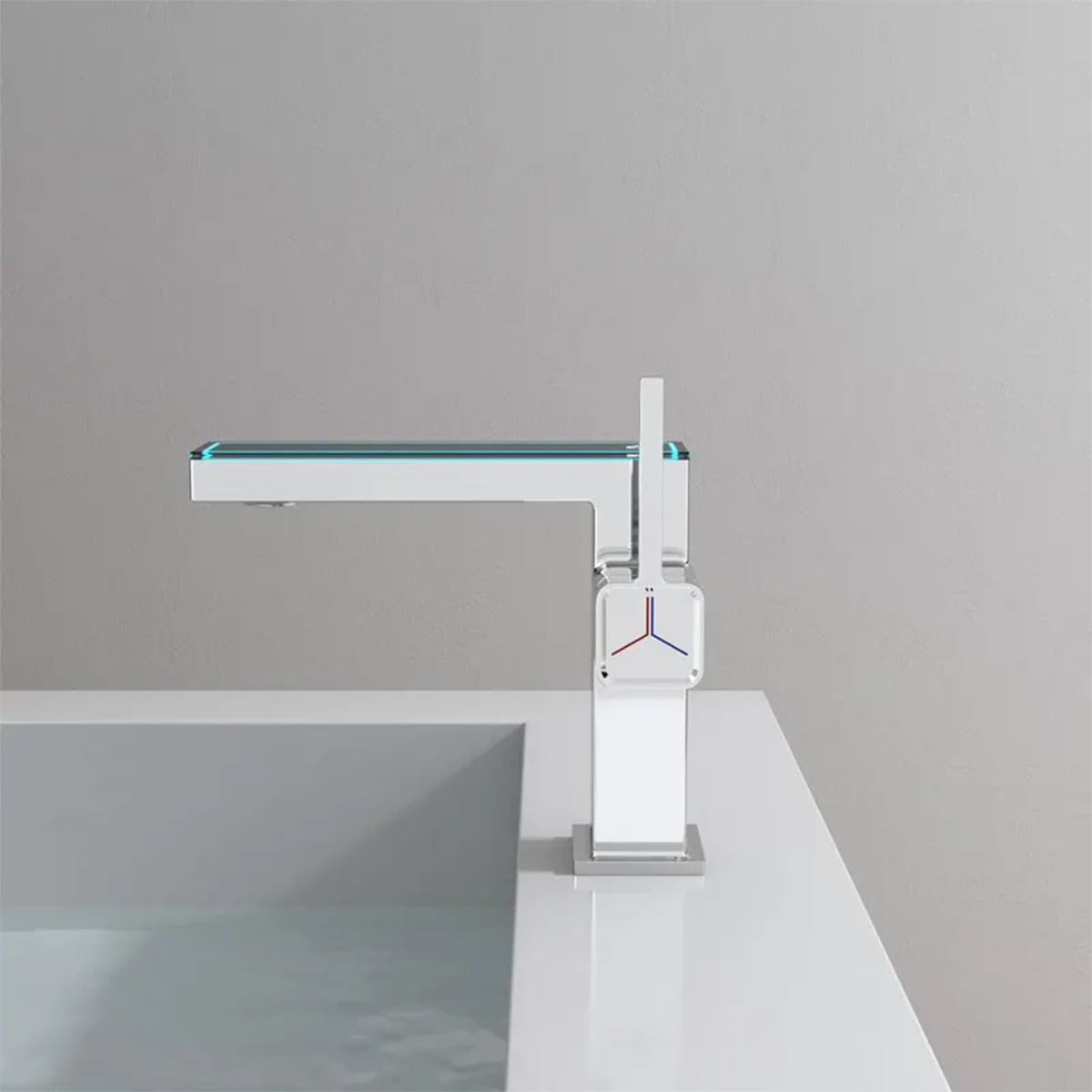 Torneira Monocomando Bica Baixa para Lavabo com Display de temperatura digital - Linha Square