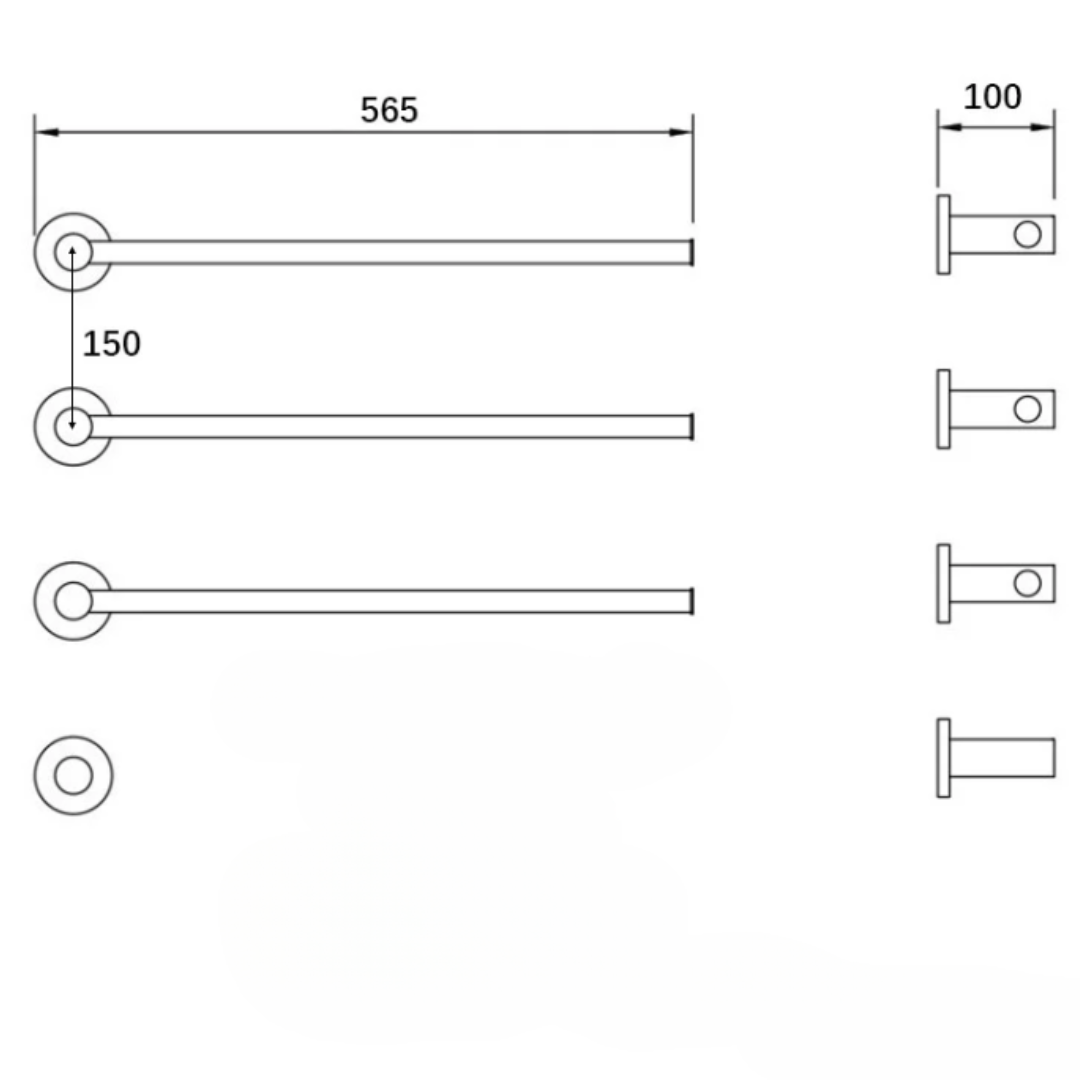 Toalheiro Térmico Embutido 3 Barras Linea Warm Inox 304