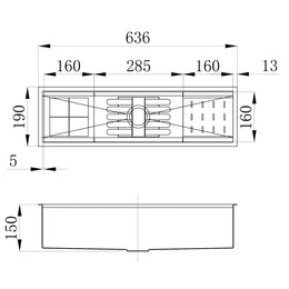 Calha úmida Lux Aço escovado 60X16 com acessórios