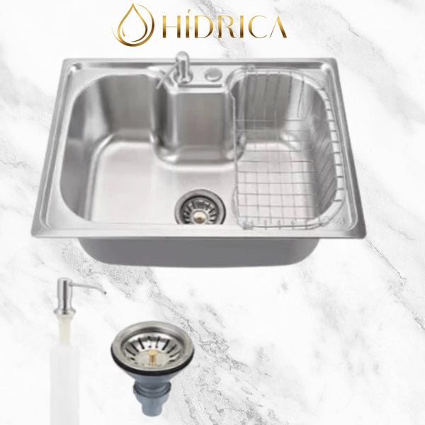 Cuba Inox 50X40 com cesto escorredor e dosador de detergente - 100% Aço Inox - #shop_name - Brasil