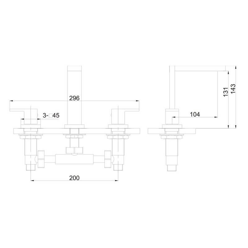 Misturador Duplo Comando Madrid para Lavabo - Inox