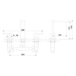 Misturador Duplo Comando Madrid para Lavabo - Inox