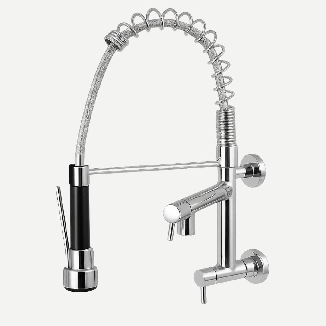 Torneira de Cozinha para Parede Gourmet - Bica Giratória 2 Jatos