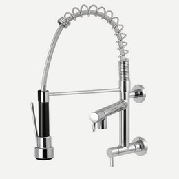 Torneira de Cozinha para Parede Gourmet - Bica Giratória 2 Jatos