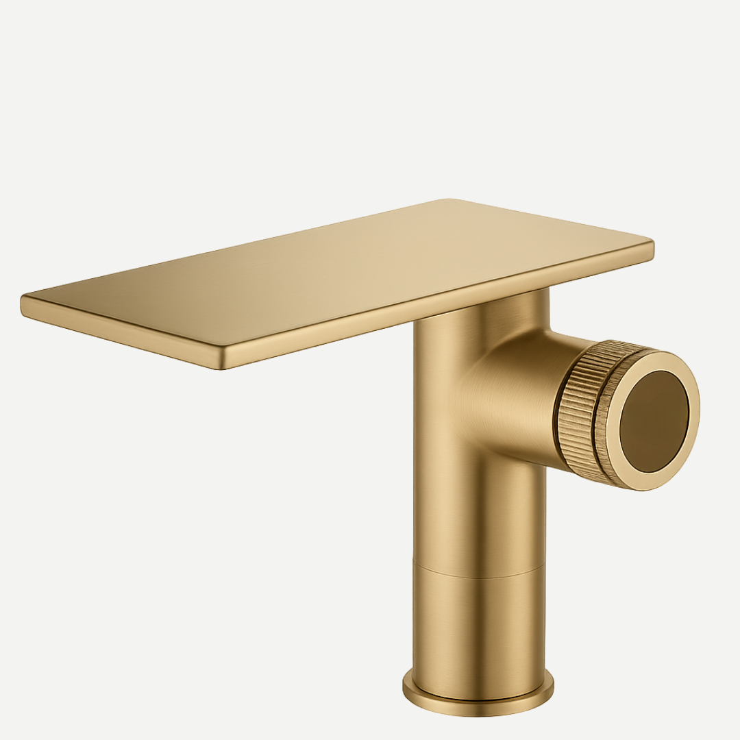 Misturador Monocomando Bica Baixa para Lavabo Linear com cascata direcional