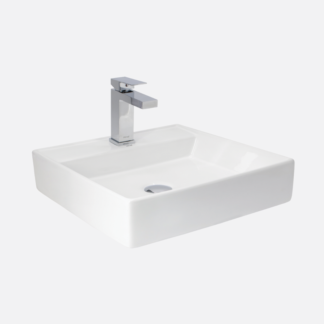 Cuba de Apoio Quadrada Slim 44×44 Branca