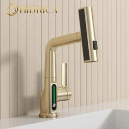 Torneira para Banheiro com Bica Extensível - Monocomando com Display e Rotação 360°