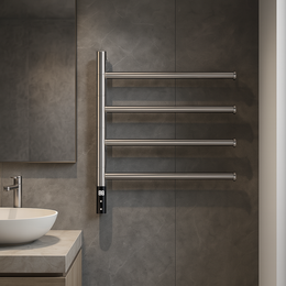 Toalheiro Térmico Rotativo Pivot Inox 304 Com 4 Barras