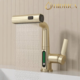 Torneira para Banheiro com Bica Extensível - Monocomando com Display e Rotação 360°