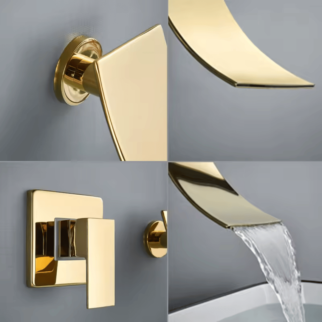 Torneira de Parede para Banheiro - Monocomando Cascata Gold