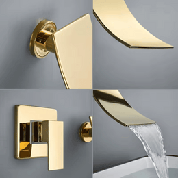Torneira de Parede para Banheiro - Monocomando Cascata Gold