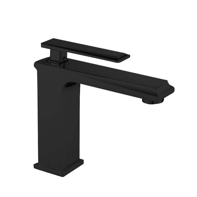 Misturador Monocomando para lavatório de mesa Bica baixa Dacar - Inox e preto fosco HIDRICA