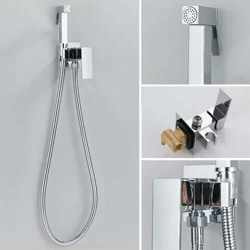 Ducha Higiênica Monocomando 100% metal com suporte Acoplado - Aço inox 304 - #shop_name - Brasil