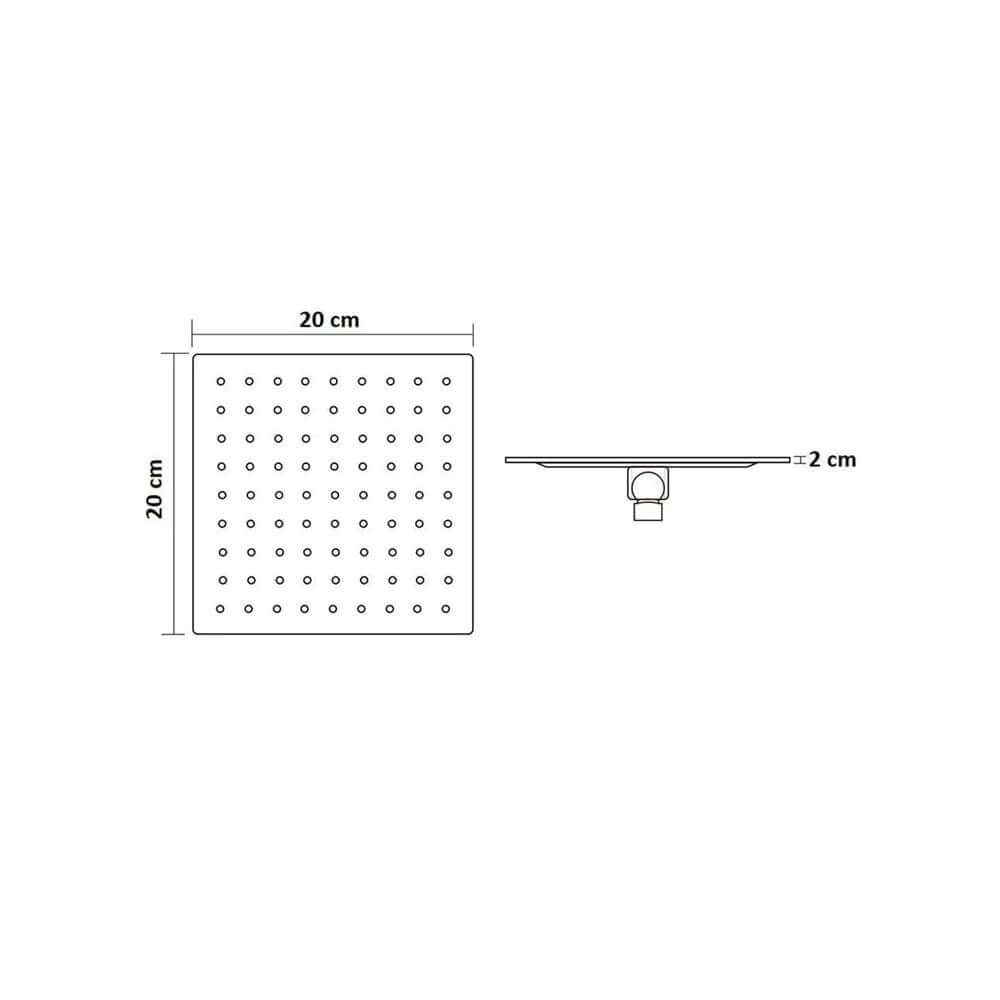 Ducha de teto Square - Aço inox 304 HIDRICA