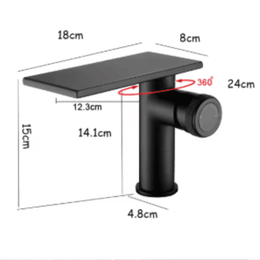 Misturador Monocomando Bica Baixa para Lavabo Linear com cascata direcional