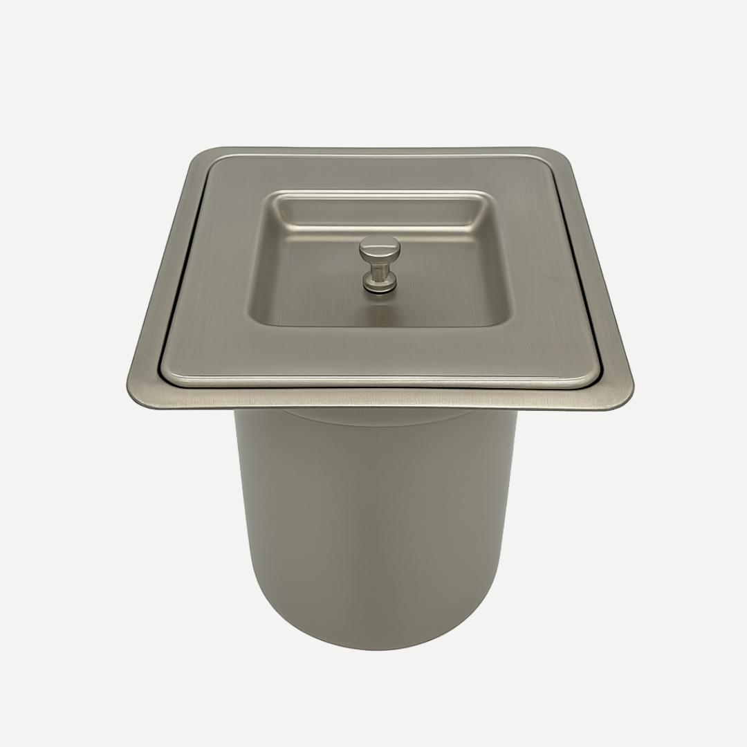 Lixeira de embutir Quadrada Escovada Lux 5L Inox 304