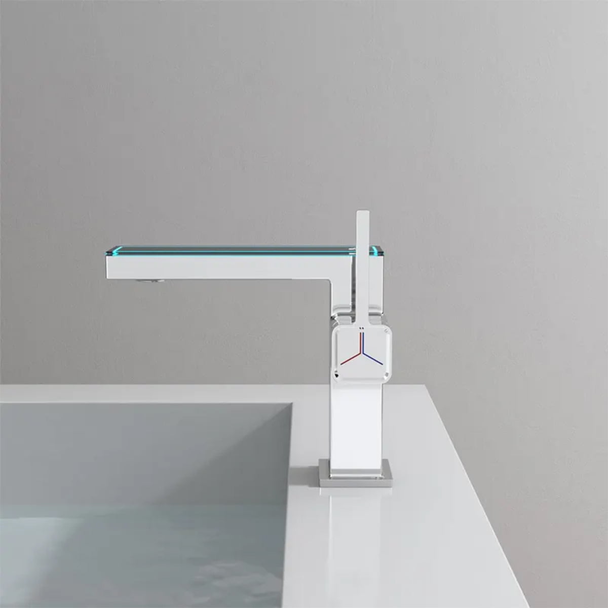 Torneira de Banheiro Bica Baixa - Monocomando Display Digital Square