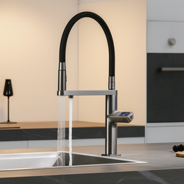 Torneira Gourmet para cozinha com display digital Monocomando e acionamento Touch