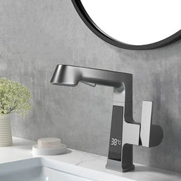 Torneira para Banheiro com Mangueira Extensível e Display - Monocomando Swirl