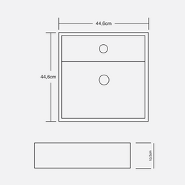 Cuba de Apoio Quadrada Slim 44×44 Branca