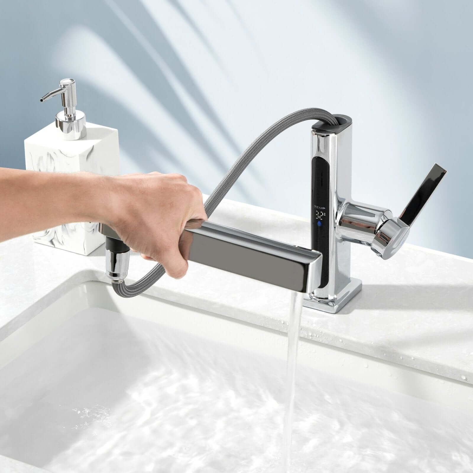 Torneira Monocomando Para Lavabo com Bica Extensiva - Linha Rounded - #shop_name - Brasil